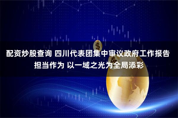 配资炒股查询 四川代表团集中审议政府工作报告 担当作为 以一域之光为全局添彩