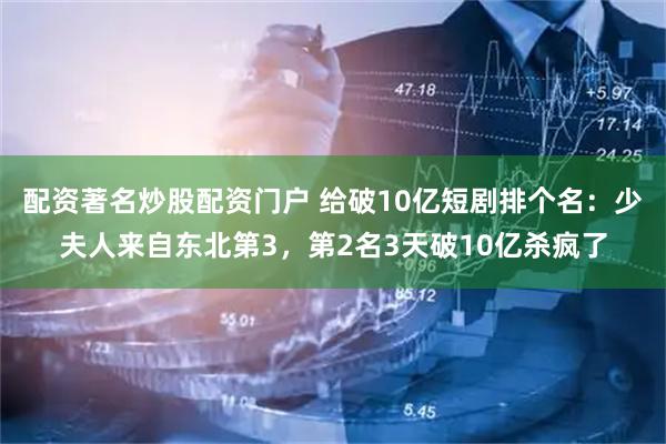 配资著名炒股配资门户 给破10亿短剧排个名：少夫人来自东北第3，第2名3天破10亿杀疯了